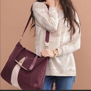 Stella&Dot, Work Hard Play Hard Tote, Burgundy/Blush